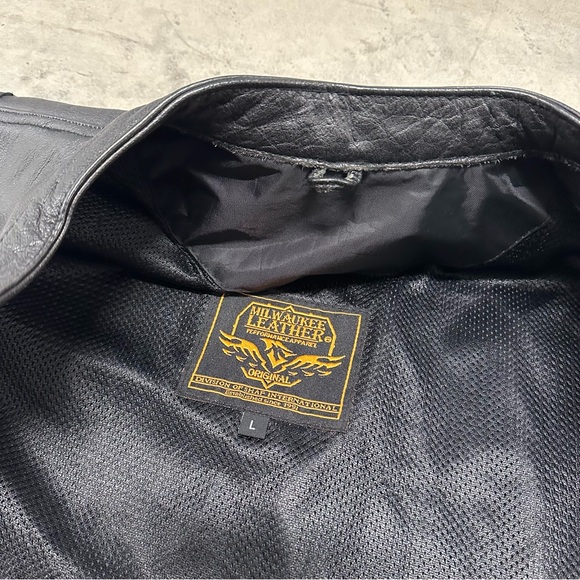 Milwaukee Leathers Mens Conceal Leather Biker Vest - Picture 4 of 8
